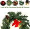 15ft Outdoor Christmas Garland with 100 Warm LED Pre-lit Artificial Christmas Garlands Decor Green Frosted